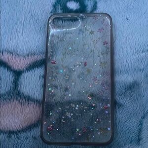 Black Glitter Liquid Phone Case with Protective Bumper